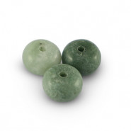 Natural stone beads Quartz rondelle 4x6mm Clover Green-White